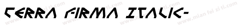 Terra Firma Italic字体转换